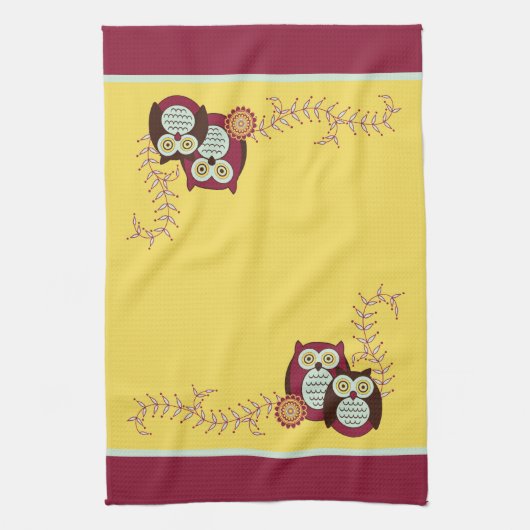 Genießen des Sonnenschein-Eulen-Geschirrtuchs Handtuch (Vertikal)