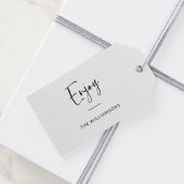 Genießen | Minimalistische Typografie Personalisie Geschenkanhänger