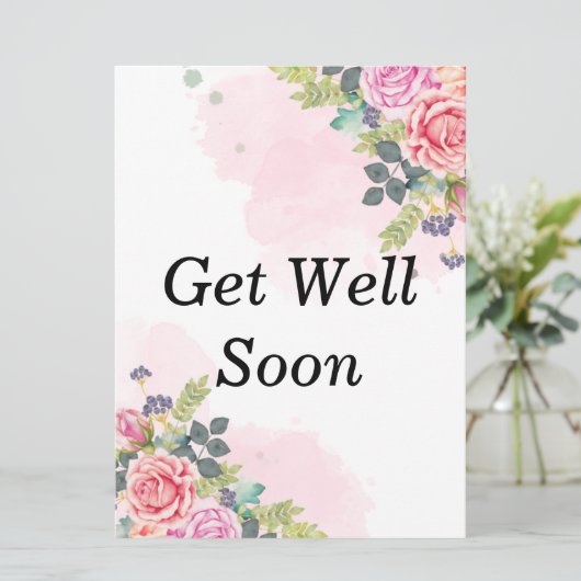 Genießen Sie bald das Wasser in Rosa Blumen. Karte (Stehend Vorderseite)