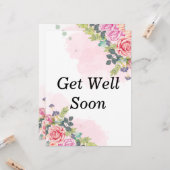 Genießen Sie bald das Wasser in Rosa Blumen. Karte (Vorderseite/Rückseite Beispiel)