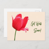 Genießen Sie bald rote Tulpe minimalistisch floral Postkarte (Vorne/Hinten)