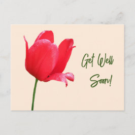 Genießen Sie bald rote Tulpe minimalistisch floral Postkarte