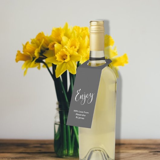 Genießen Sie Chalkboard Personalisiert Flaschenanhänger