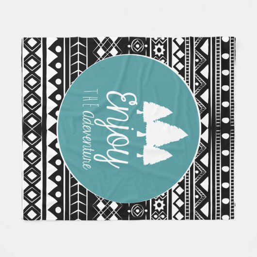 Genießen Sie das Abenteuer Boho Fleecedecke (Vorderseite (Horizontal))