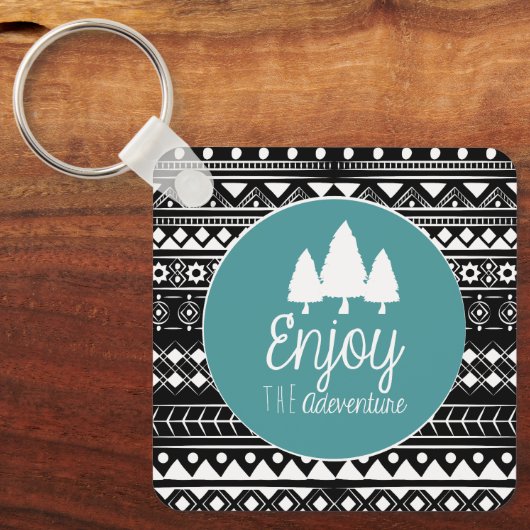 Genießen Sie das Abenteuer Boho Schlüsselanhänger (Vorderseite)