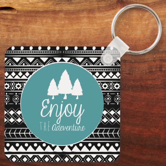 Genießen Sie das Abenteuer Boho Schlüsselanhänger (Rückseite)