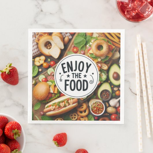 Genießen Sie das Essen mit Speisen Serviette (Beispiel)