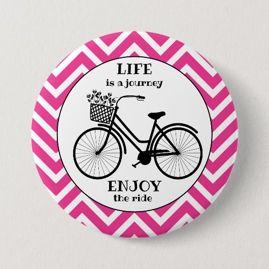 Genießen Sie das Fahrrad Vintages Zickzack Angebot Button (Vorderseite)