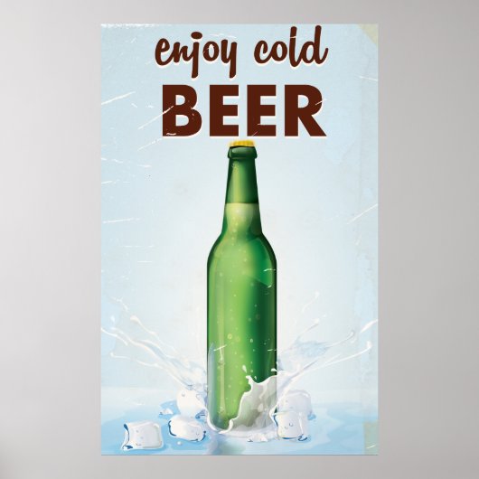Genießen Sie das kalte Bier-Getränk-Poster. Poster (Vorne)