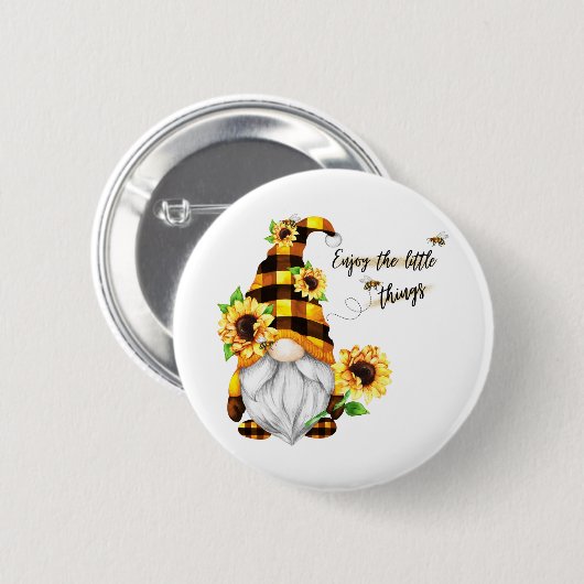 Genießen Sie das Kleine Ding Sonnenblumen-Genom Button (Vorne & Hinten)