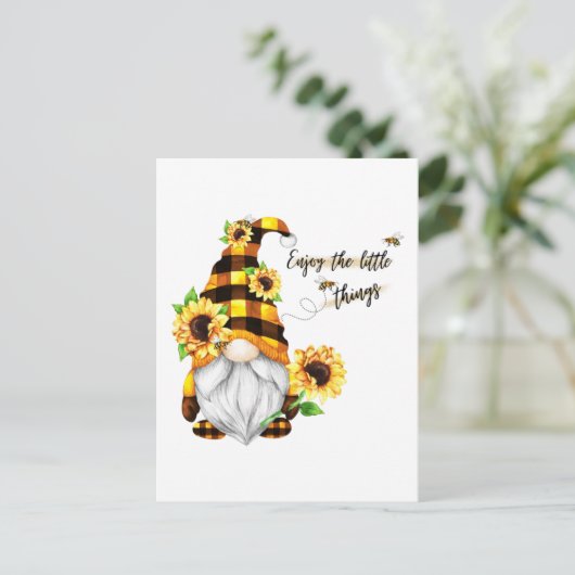 Genießen Sie das Kleine Ding Sonnenblumen-Genom Postkarte (Stehend Vorderseite)