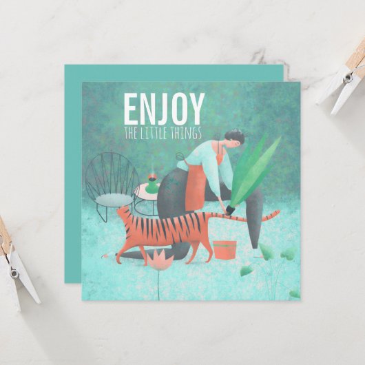 Genießen Sie das kleine Türkisgartenzen Karte (Vorderseite/Rückseite Beispiel)