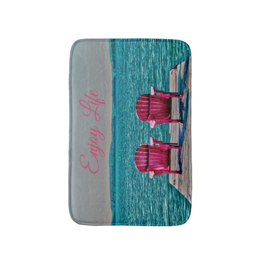 Genießen Sie das Leben an den Hütte rustikalen Badematte (Vorderseite Vertikal)