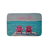 Genießen Sie das Leben an den Hütte rustikalen Badematte (Vorderseite)