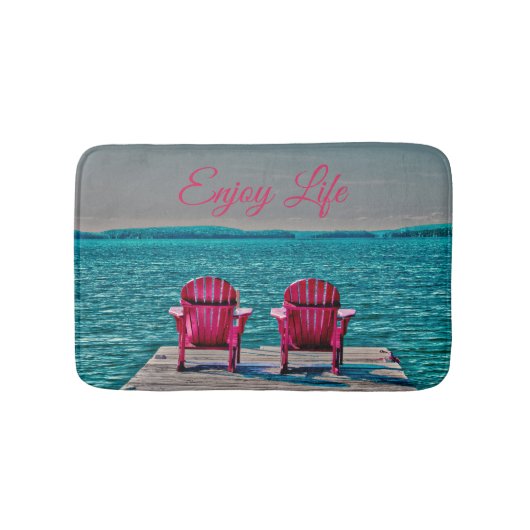 Genießen Sie das Leben an den Hütte rustikalen Badematte (Vorderseite)