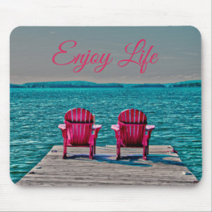 Genießen Sie das Leben an den Hütte rustikalen Mousepad