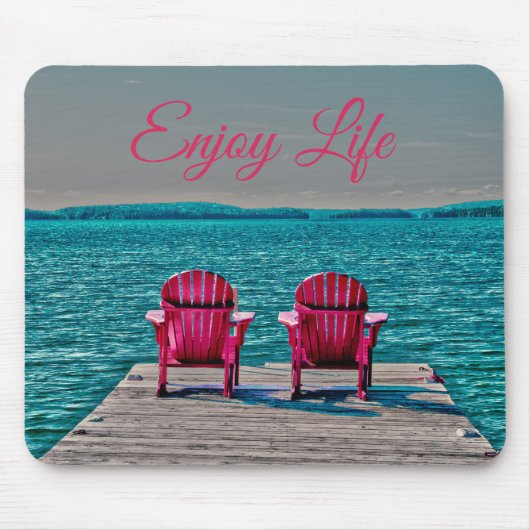 Genießen Sie das Leben an den Hütte rustikalen Mousepad (Vorne)