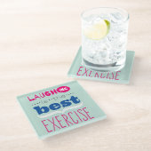 Genießen Sie das Leben Glasuntersetzer (Schrägansicht)