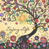 Genießen Sie das Leben Whimsical Tree Fun fröhlich Aufkleber (Vorderseite)