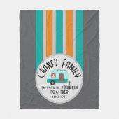 Genießen Sie das Leben zusammen Retro Camper Fleecedecke (Vorderseite)