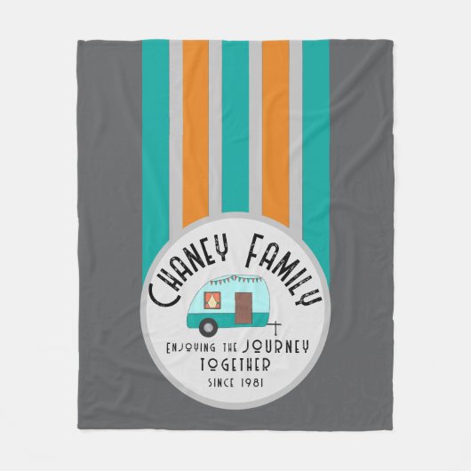 Genießen Sie das Leben zusammen Retro Camper Fleecedecke (Vorderseite)