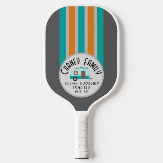 Genießen Sie das Leben zusammen Retro Camper Pickleball Schläger (Vorderseite)