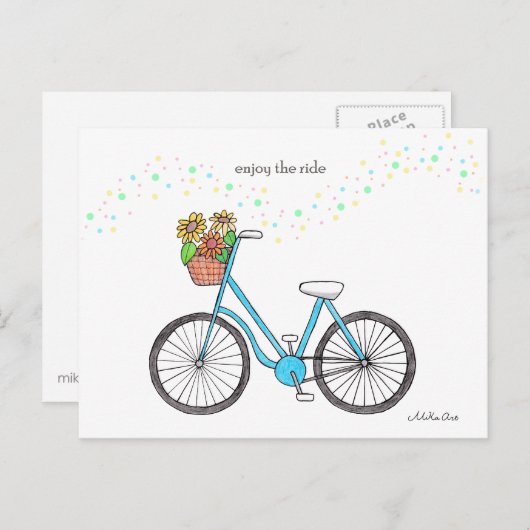 Genießen Sie das Rad Postkarte Happy Bicycle Ride (Vorne/Hinten)