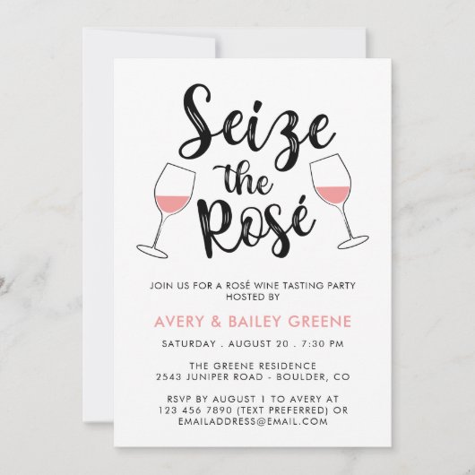 Genießen Sie das Rosé Wein Degustations Party Einladung (Vorderseite)