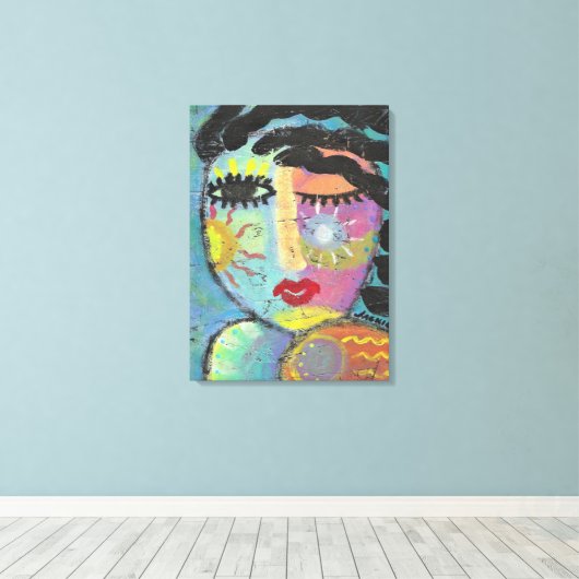 Genießen Sie das Sonnenschein-Abstrakte Porträt ei Leinwanddruck (Insitu (Holzboden))