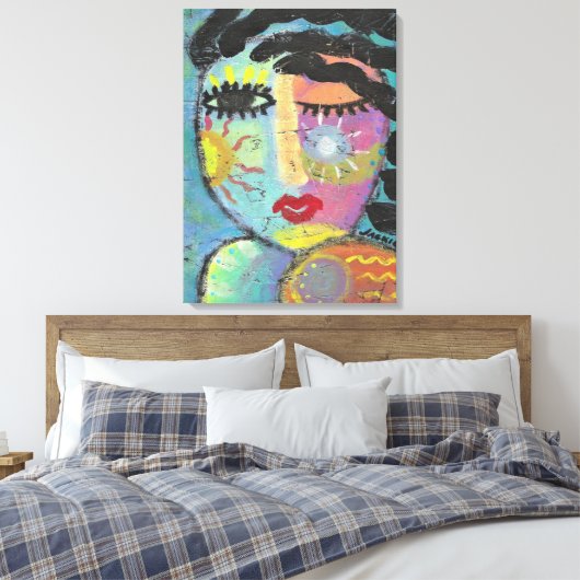 Genießen Sie das Sonnenschein-Abstrakte Porträt ei Leinwanddruck (Insitu (Schlafzimmer))