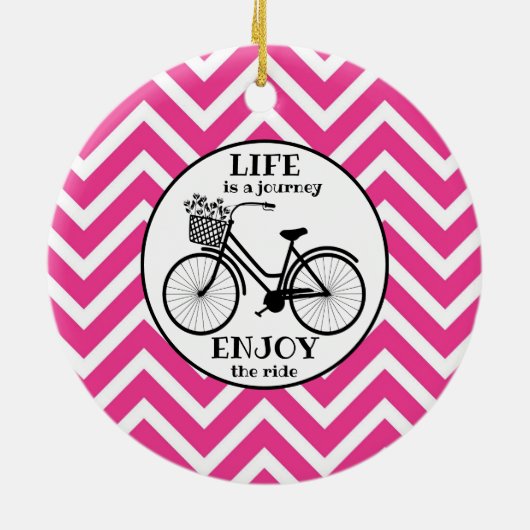 Genießen Sie das Zickzack Fahrradangebot in Rosa Keramik Ornament (Hinten)