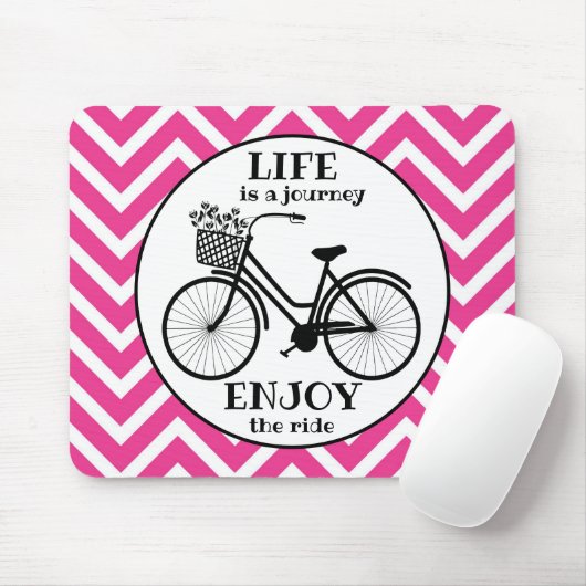 Genießen Sie das Zickzack Fahrradangebot in Rosa Mousepad (Mit Mouse)