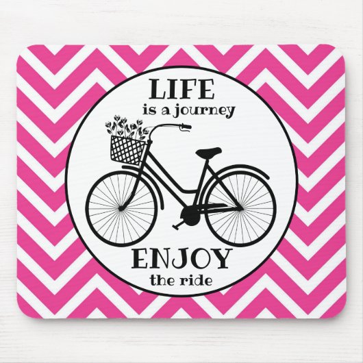 Genießen Sie das Zickzack Fahrradangebot in Rosa Mousepad (Vorne)