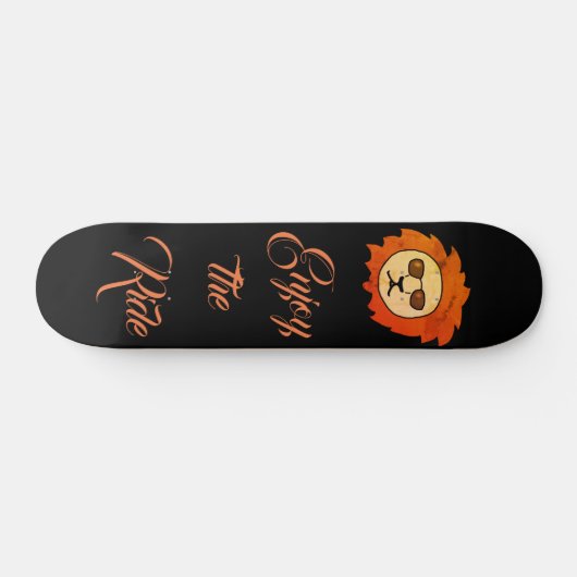 Genießen Sie den Coolen Löwenschwarz Skateboard (Horizontal)