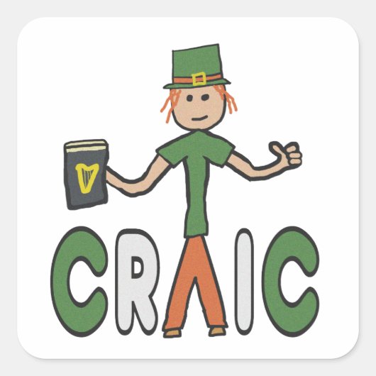 Genießen Sie den Craic Quadratischer Aufkleber (Vorderseite)