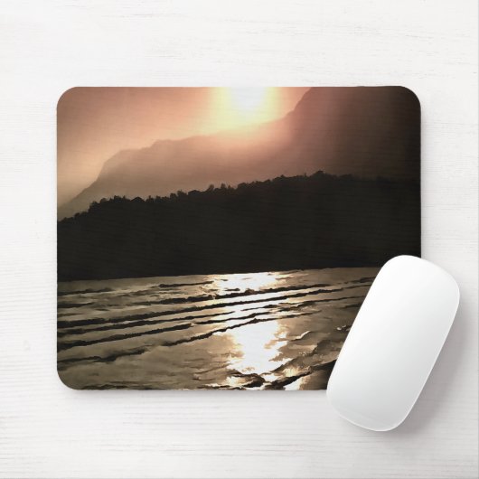 Genießen Sie den farbenfrohen Abend am Strand Mousepad (Mit Mouse)