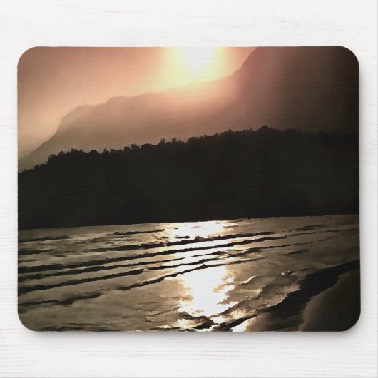 Genießen Sie den farbenfrohen Abend am Strand Mousepad (Vorne)
