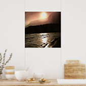 Genießen Sie den farbenfrohen Abend am Strand Poster (Küche)