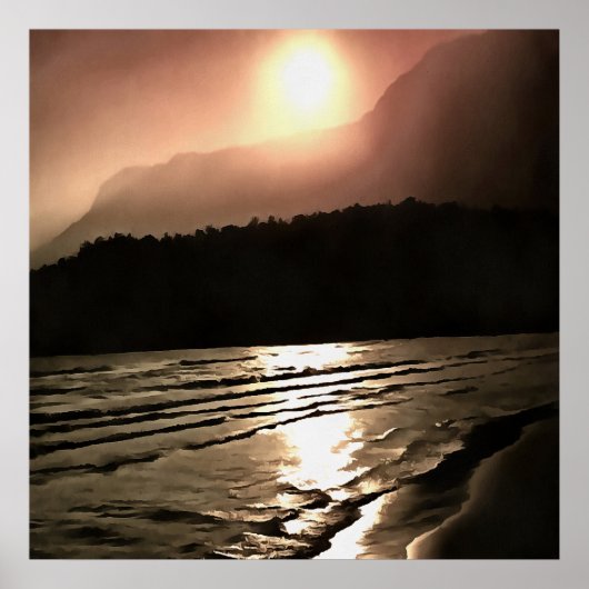 Genießen Sie den farbenfrohen Abend am Strand Poster (Vorne)