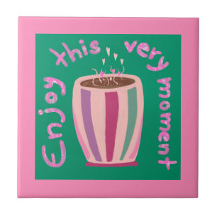 Genießen Sie den heißen Kaffee-Tasse-Preis Fliese