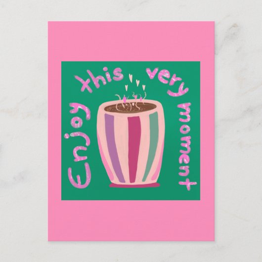 Genießen Sie den heißen Kaffee-Tasse-Preis Postkarte (Vorderseite)