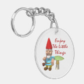 Genießen Sie den KleinigkeitenGnome Schlüsselanhänger (Vorderseite links)