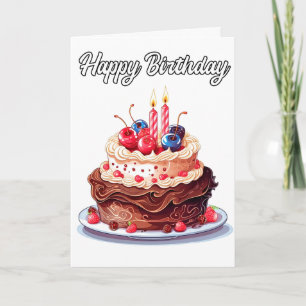 Genießen Sie den Kuchen Alles Gute zum Geburtstag Karte