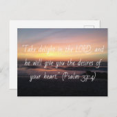 Genießen Sie den LORD Psalm 37:4 Sunset Print Postkarte (Vorne/Hinten)