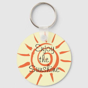 Genießen Sie den Sunshine Button-Schlüsselanhänger Schlüsselanhänger
