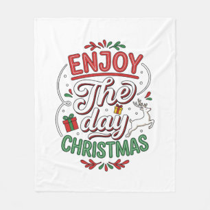 Genießen Sie den Tag Weihnachtsrentier-Geschenk Fleecedecke