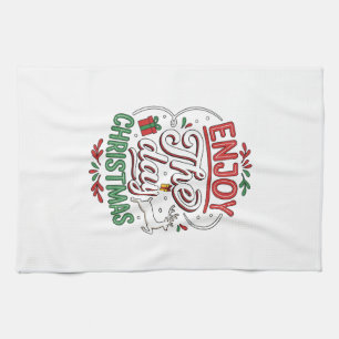 Genießen Sie den Tag Weihnachtsrentier-Geschenk Geschirrtuch