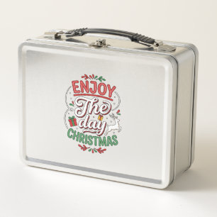 Genießen Sie den Tag Weihnachtsrentier-Geschenk Metall Brotdose
