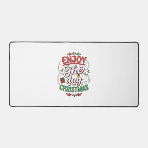 Genießen Sie den Tag Weihnachtsrentier-Geschenk Schreibtischunterlage