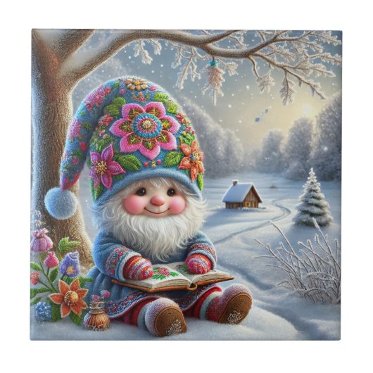 Genießen Sie den Winter in einer gemütlichen Winte Fliese (Vorderseite)